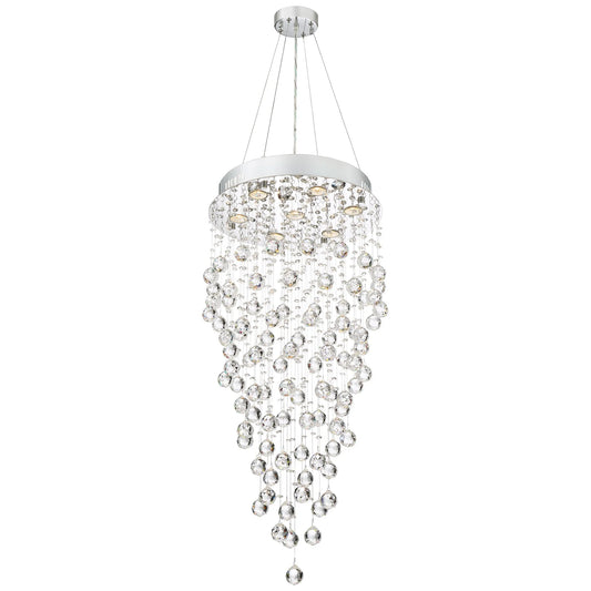 Vienna Full Spectrum Aida Chrome Chandelier Lighting 18" Wide Modern Pouring Crystal Glass Globes 7-Light Fixture for Dining Room House Kitchen Island