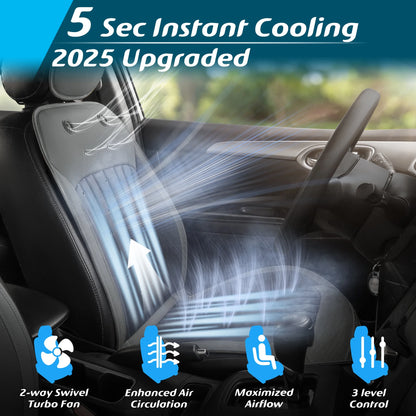 Paffenery 2025 Heating and Cooling Seat Cover Front Seat, 12V-24V Ventilated Cooling Car Seat Cushion, Cooled Seat Cover for Car SUV Truck Universal Fit, Fashion Grey
