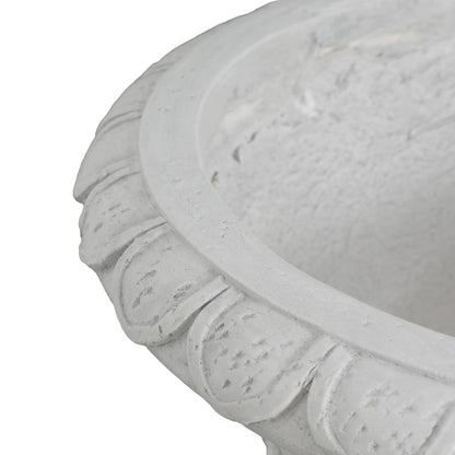 Christopher Knight Home 23.75" MGO Garden Urn Planter with Drainage Hole, Classic Outdoor Pot, Light Gray, Set of 2