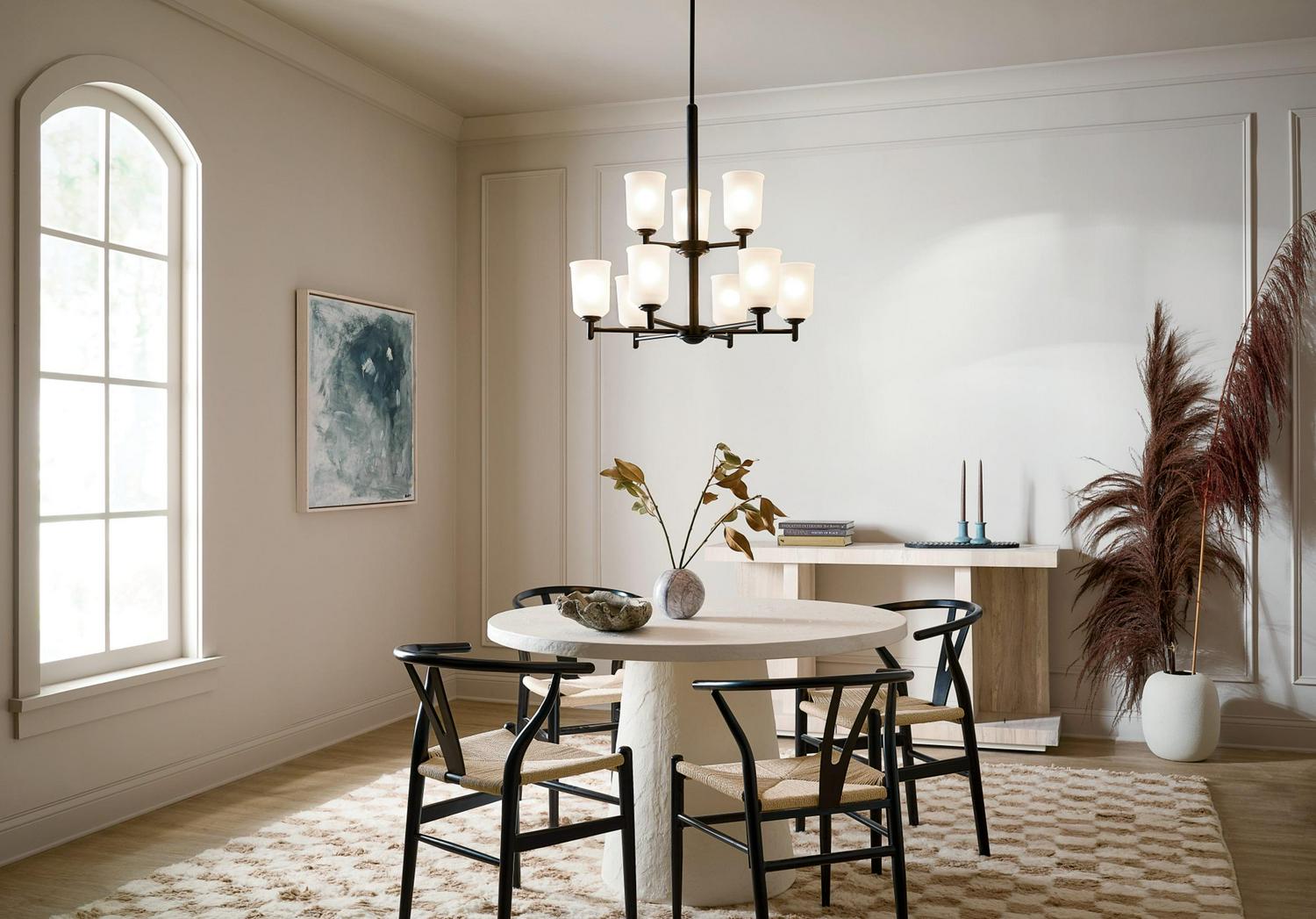 43672BK-Kichler Lighting-Shailene - 9 light 2-Tier Chandelier - 26.25 inches wide-Black Finish -Traditional Installation