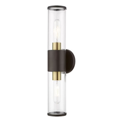 Livex Lighting Banca 2-Light Metal & Glass ADA Vanity Sconce in Polished Chrome