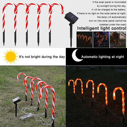 Christmas Candy Cane Lights, 15inch Set of 5 Solar Powered Candy Canes Christmas Pathway Lights Outdoor-Candy Cane Christmas Decorations Outdoor for Holidays Lighting up Sidewalk,Yard,