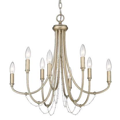 Golden Lighting Kamila 8 Light Chandelier in White Gold