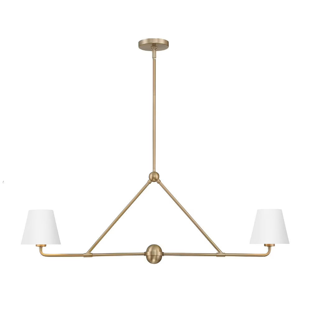 XAV-B9302-VG-Crystorama Lighting-Xavier - 2 Light Chandelier In Modern Style-15 Inches Tall and 42 Inches Wide-Vibrant Gold Finish