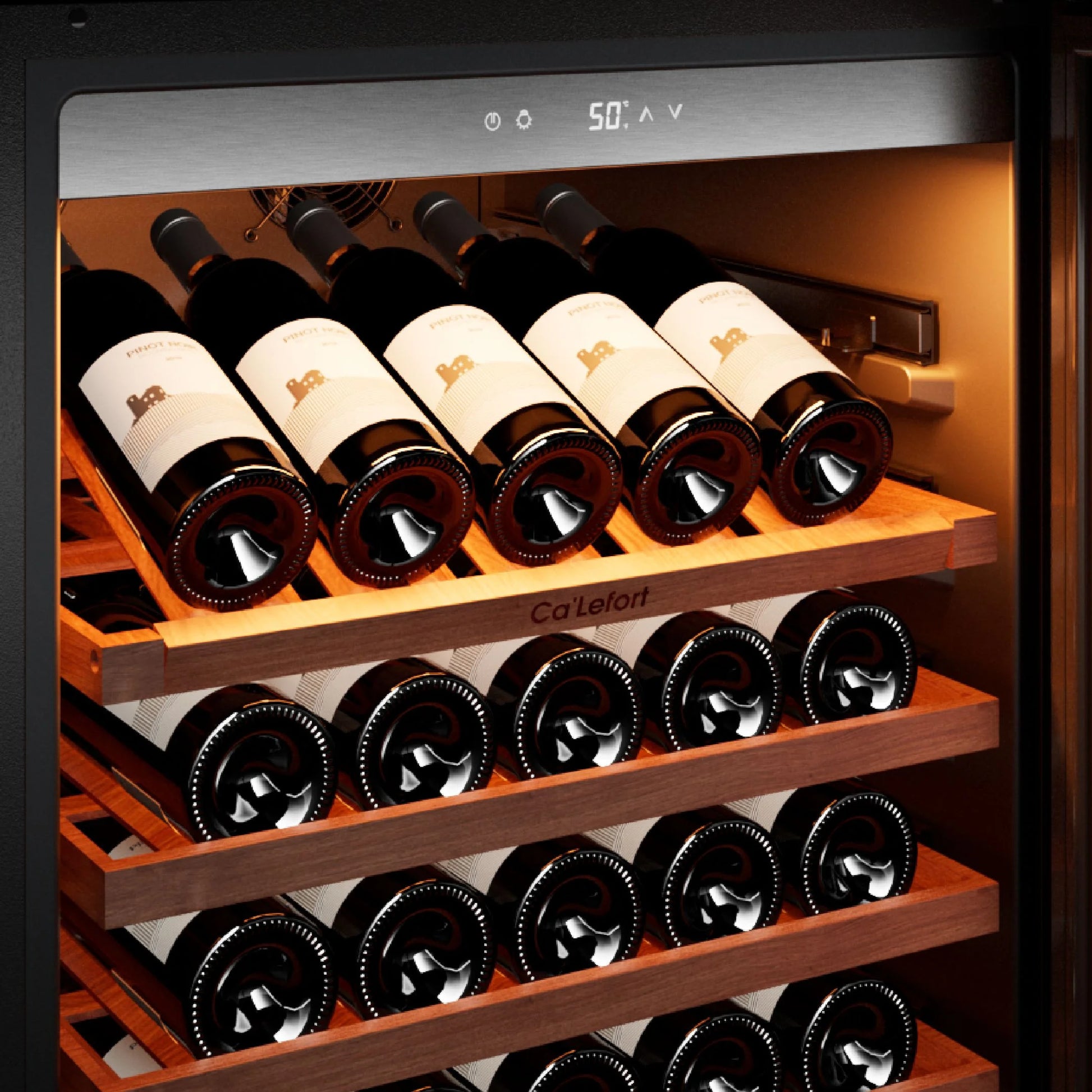 Ca'Lefort 24 inch 166-Bottle Wine Cooler Refrigerator Freestanding/Built-In Dual Zone 3-Color LED Lighting for Home, Bar & Office