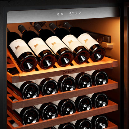 Ca'Lefort 24 inch 166-Bottle Wine Cooler Refrigerator Freestanding/Built-In Dual Zone 3-Color LED Lighting for Home, Bar & Office