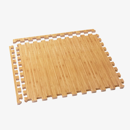 Forest Floor 5/8 Inch Thick Printed Foam Tiles, Premium Wood Grain Interlocking Foam Floor Mats, Anti-Fatigue Flooring, Light Bamboo, 100 Sq Ft