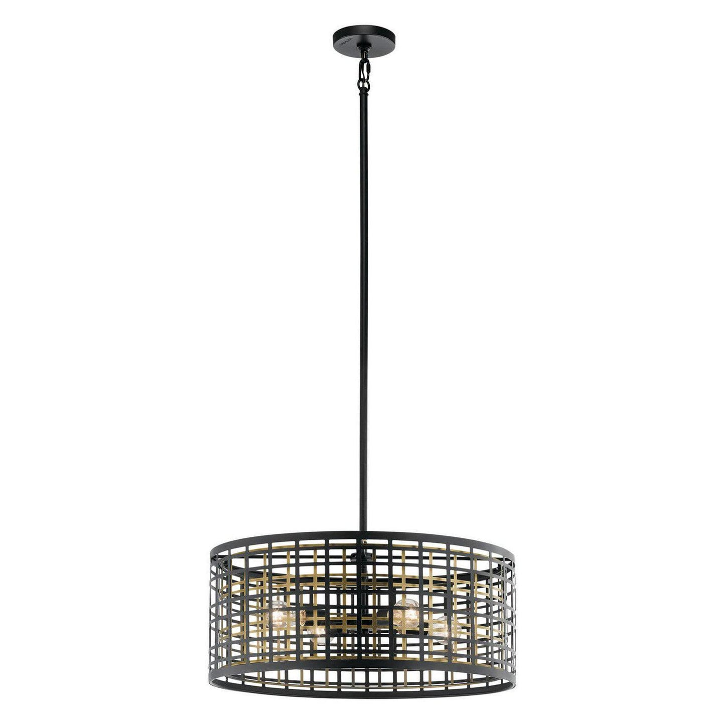 44076BK-Kichler Lighting-Aldergate - 4 Light Round Pendant - With Soft Contemporary Inspirations - 11.5 Inches Tall By 24 Inches Wide -Traditional