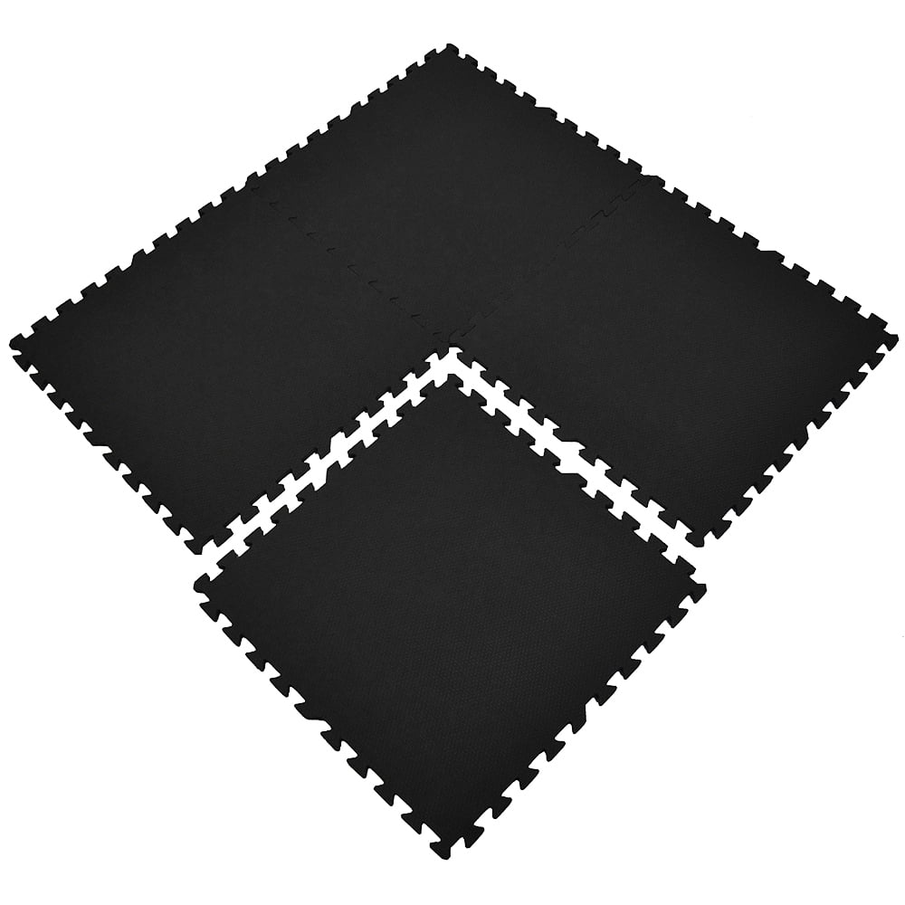 Xspec 3/8" Thick 100 Sq Ft EVA Foam Floor Exercise Gym Mats 25 pcs, Black | 1