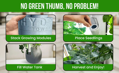 The Hydro Tower Hydroponic Tower with Integrated Lighting and Watering Systems | Simple Setup | Easy Upkeep | Fast Growth | (CT2 Model)