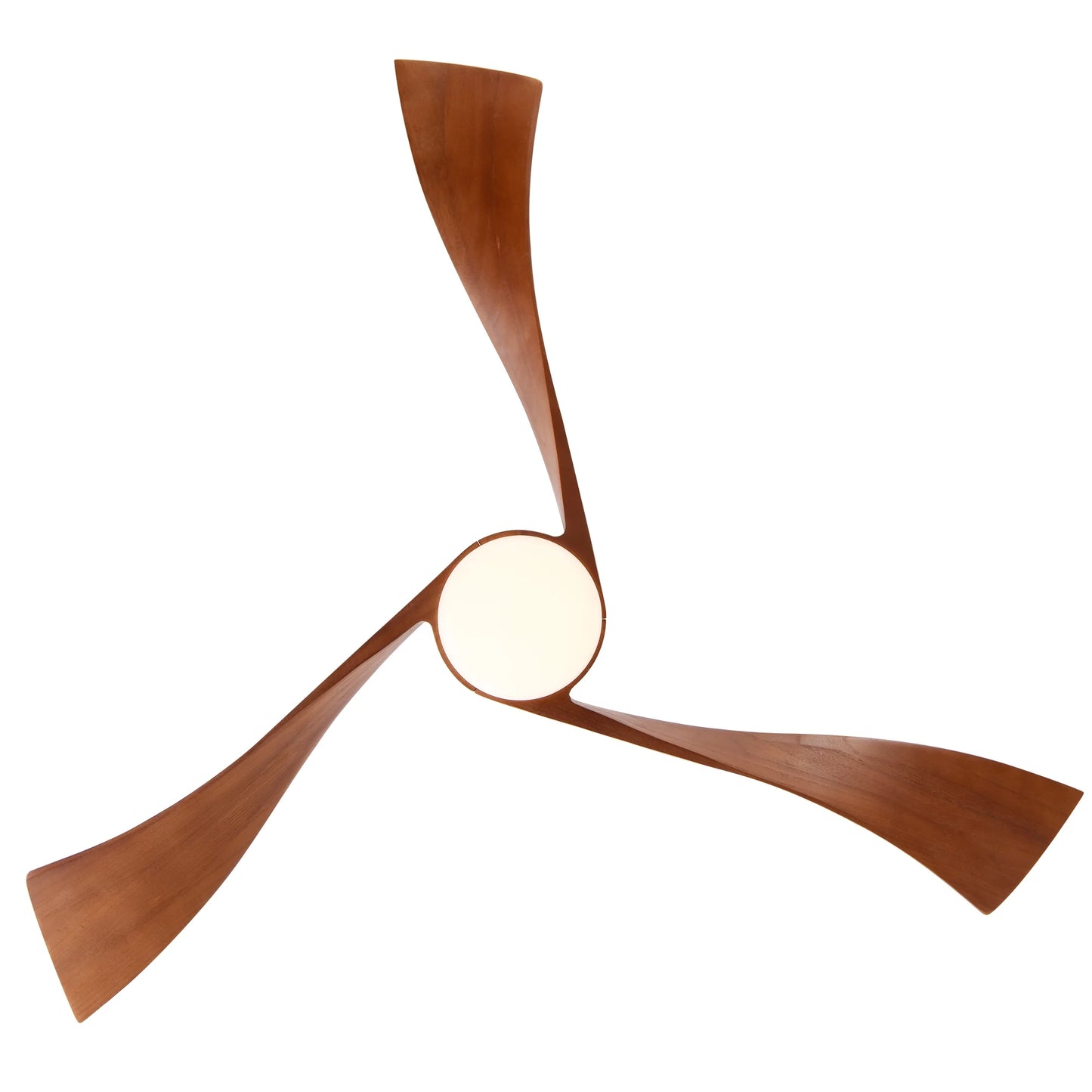 52 Inch Minimalist Ceiling Fan Light with 6 Speed Remote Energy-Saving Dc Motor,Matte White Metal & Wood Electrical Appliances Fans