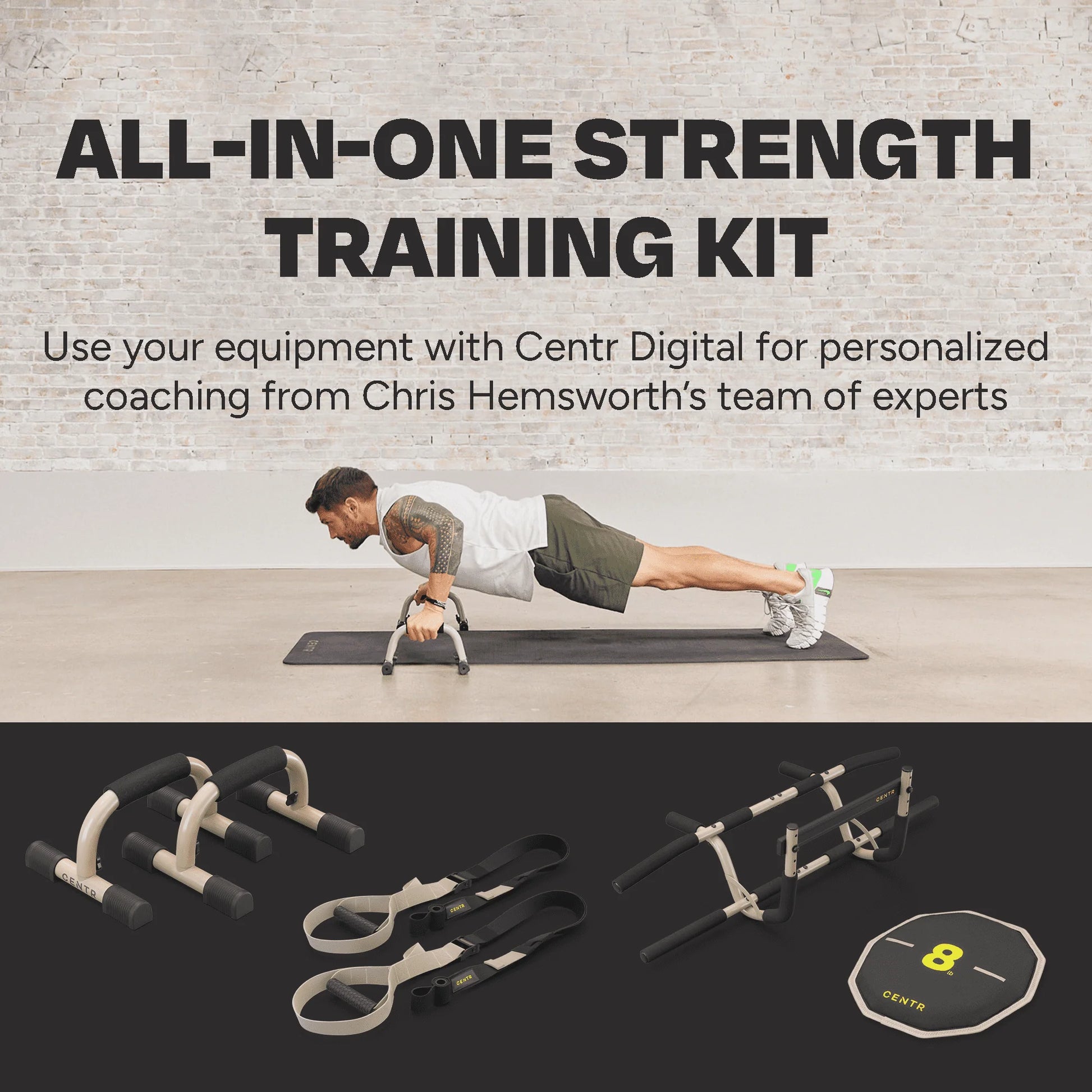 Centr By Chris Hemsworth Strength Training Kit, Home Workout Equipment, 6 Piece Set + 3-Month Membership