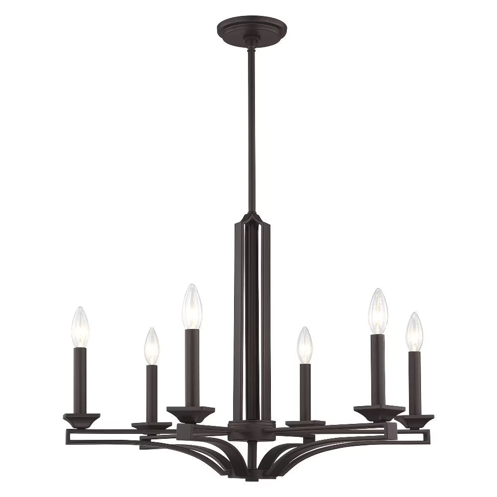 Livex Lighting Trumbull 6 Light Chandelier in Antique Brass
