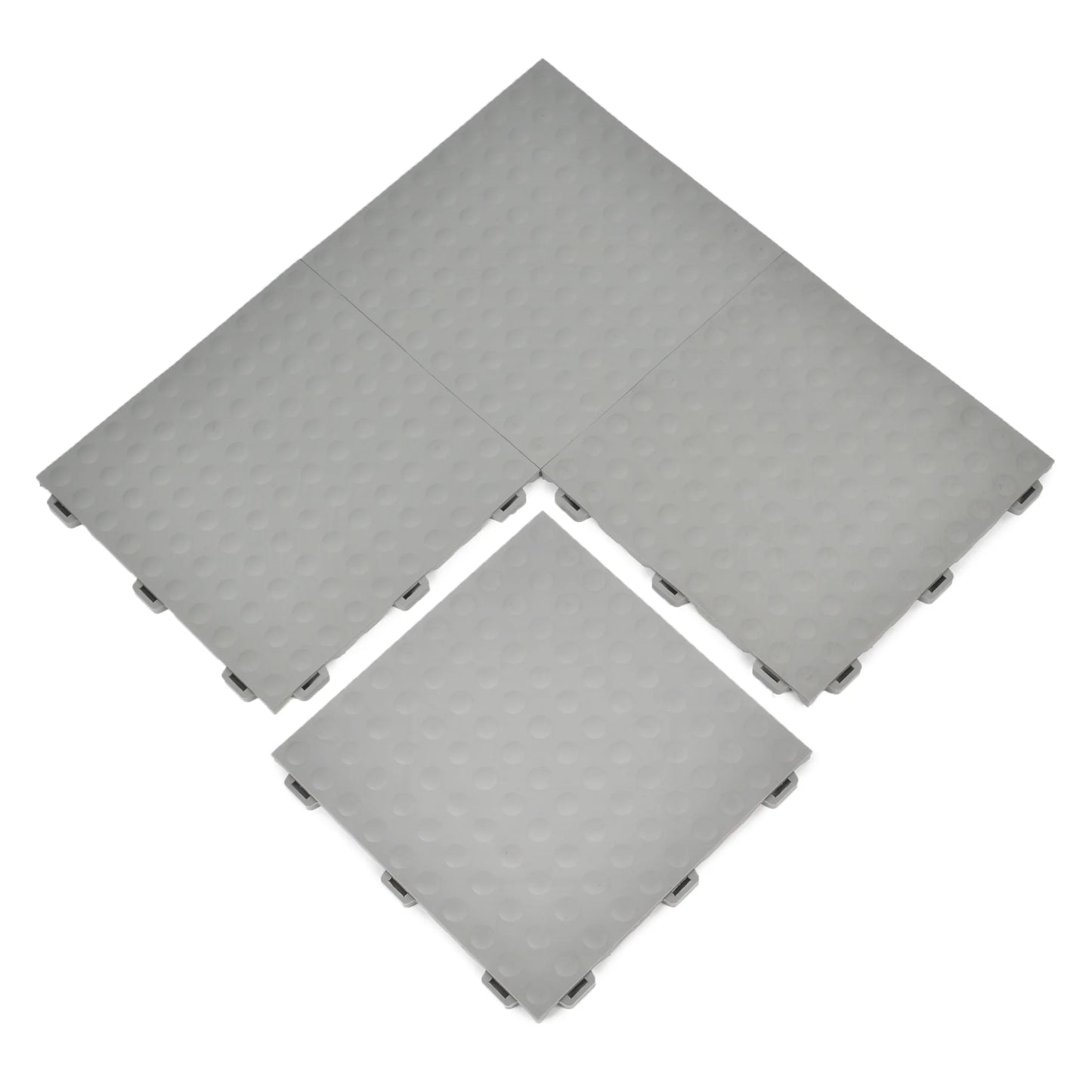 Greatmats StayLock Home Gym Bump Top Anti-Fatigue Commercial Waterproof PVC Floor Tile, Gray, 26 pack