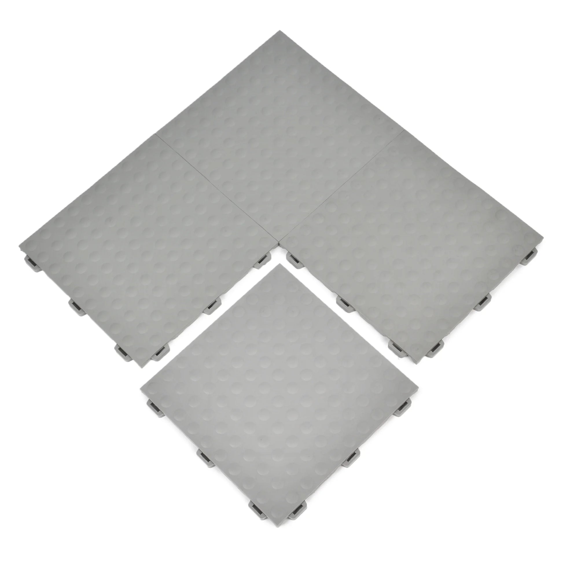 Greatmats StayLock Home Gym Bump Top Anti-Fatigue Commercial Waterproof PVC Floor Tile, Gray, 26 pack