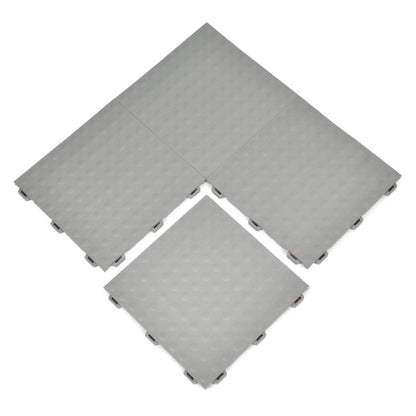 Greatmats StayLock Home Gym Bump Top Anti-Fatigue Commercial Waterproof PVC Floor Tile, Gray, 26 pack
