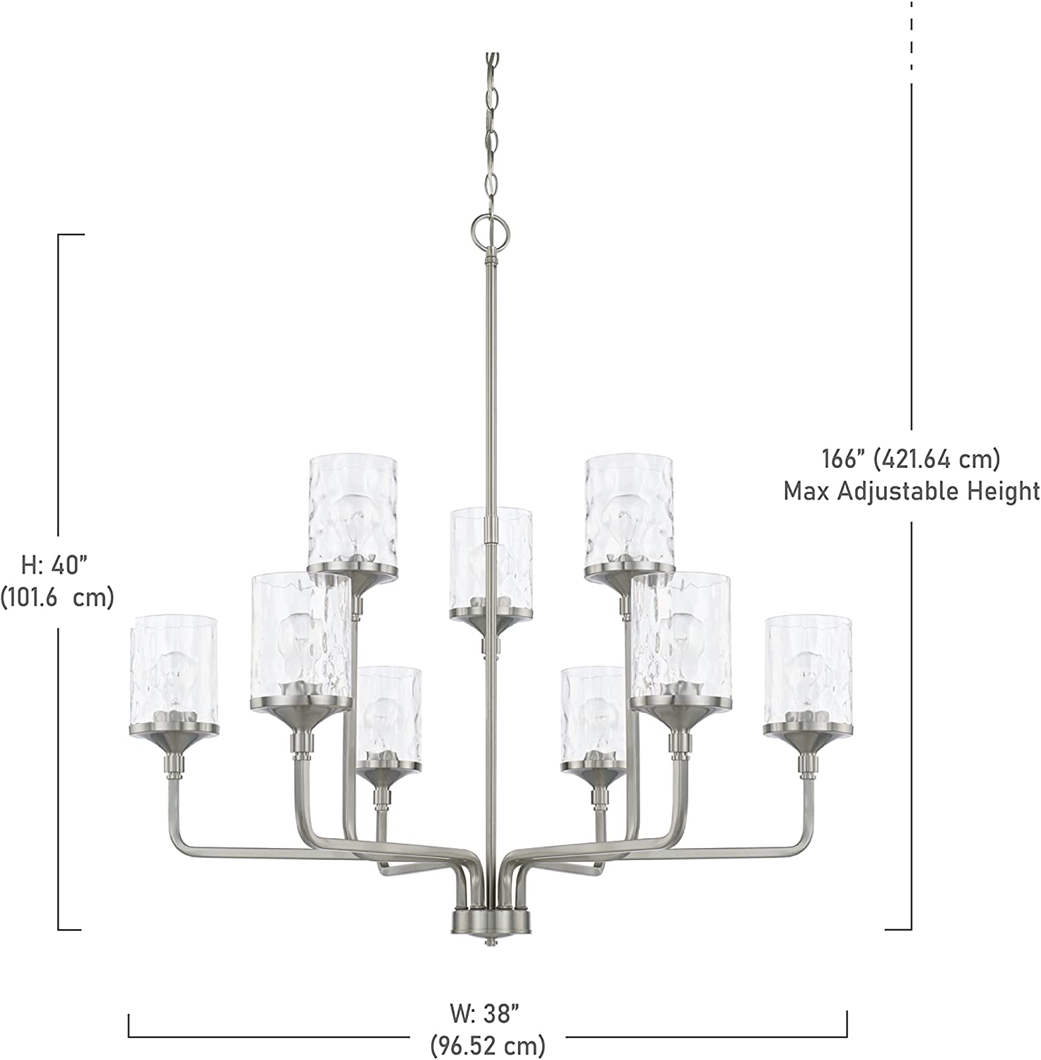 Capital Lighting 428891-451 Colton 9 Light 38" Wide Chandelier - Brass