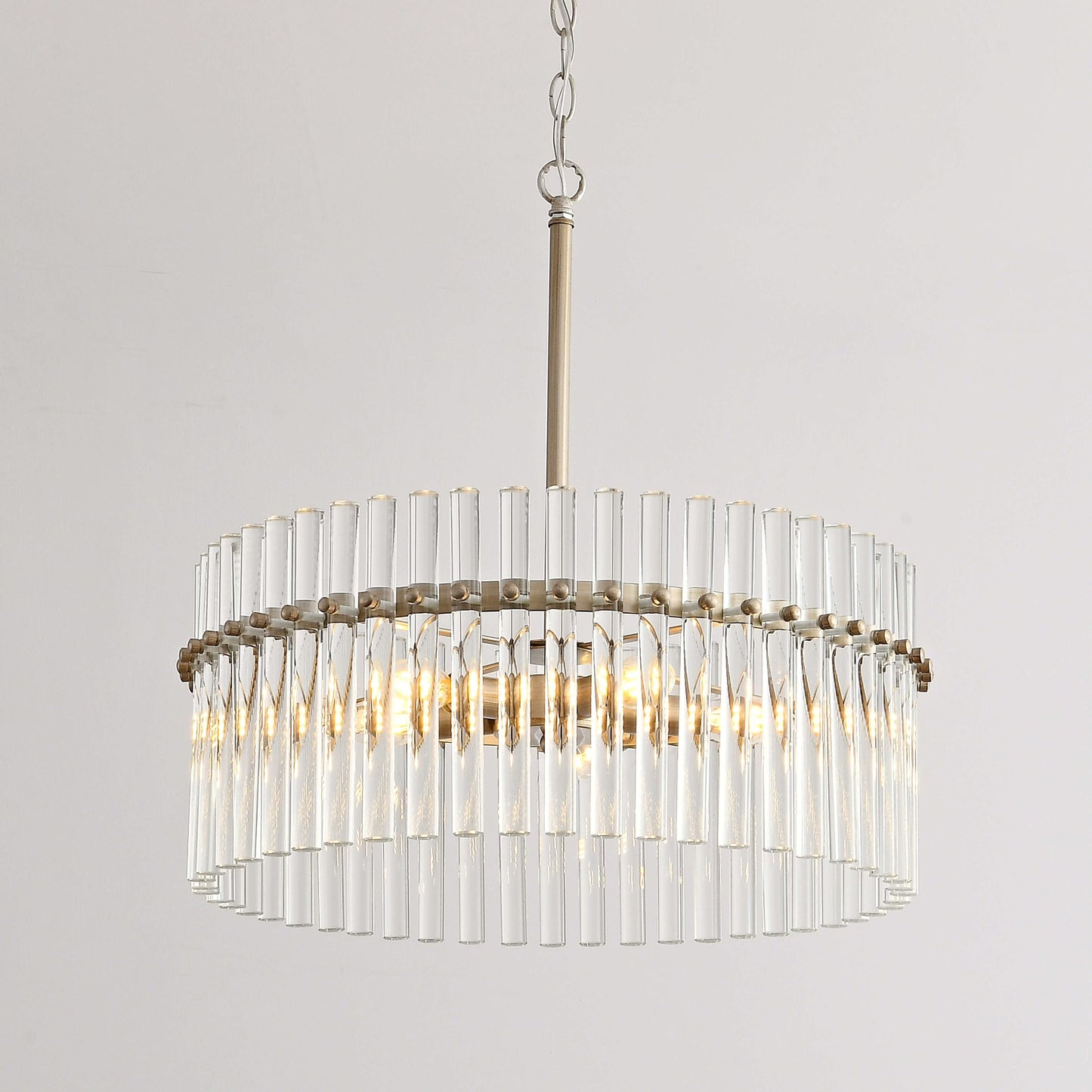 The Lighting Store Casandra Brushed Champagne Silver 5-light Crystal Chandelier