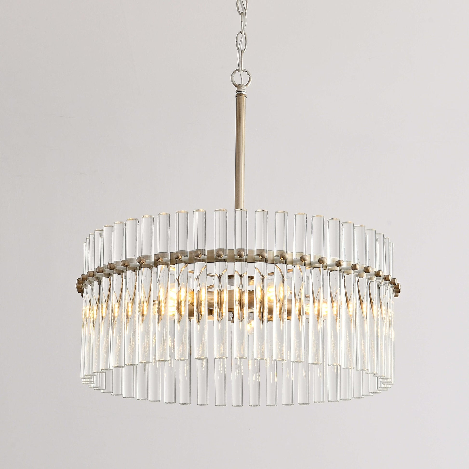 The Lighting Store Casandra Brushed Champagne Silver 5-light Crystal Chandelier