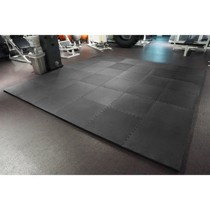 Meister X-THICK 1.5" Interlocking EVA Foam Mats - 2X Cushion for Wrestling, MMA Takedowns & Gymnastics - 2'x2' Tiles - Black - 10 Tiles (40 Sqft)