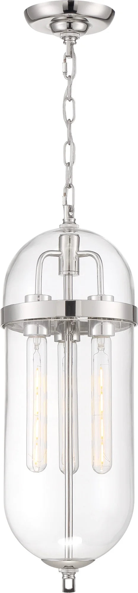 60/6913-Nuvo Lighting-Aurora-3 Light Pendant-8 Inches Wide by 23 Inches High-Vintage Brass Finish -Traditional Installation