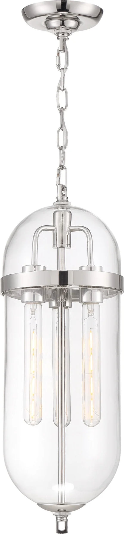 60/6913-Nuvo Lighting-Aurora-3 Light Pendant-8 Inches Wide by 23 Inches High-Vintage Brass Finish -Traditional Installation