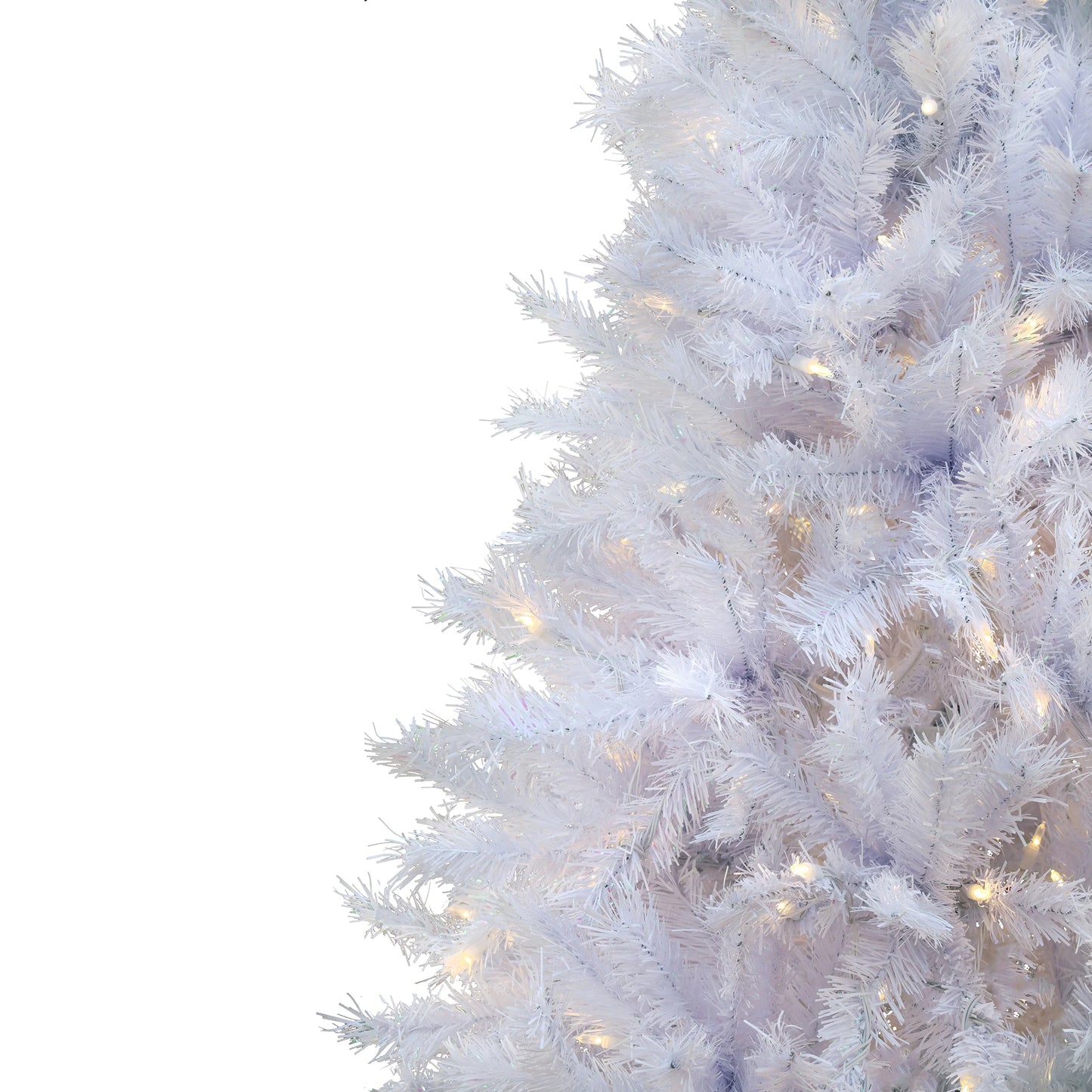 6.5 ft. Pre-Lit Artificial Millville Christmas Tree, White, 400 Warm White LED Lights, PowerConnect System, Includes Stand
