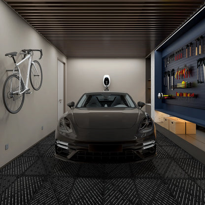 Garage Floor Tiles Interlocking 15.75x15.75 in 50pcs Garage Flooring Tiles Black