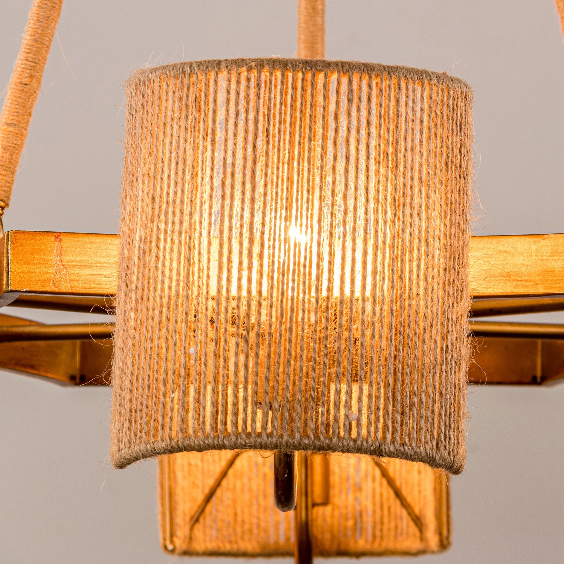 30'' Farmhouse Wood Chandelier, 6-Light Rustic Dining Room Light Fixture, Adjustable Height, Wood Pendant Lighting for Kitchen Living Room Hallway