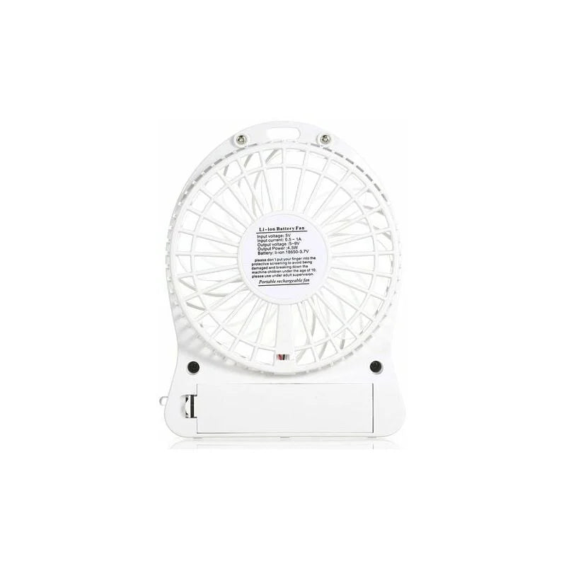 CHXIN Portable Rechargeable LED Light Fan Mini Desktop USB Charging Air Cooler 3 Mode Speed Regulation LED Lighting Function Cooling (White)