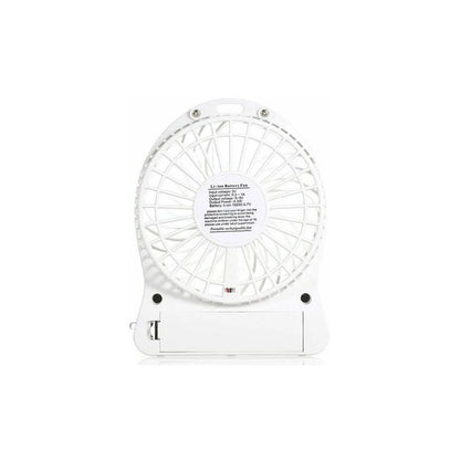 CHXIN Portable Rechargeable LED Light Fan Mini Desktop USB Charging Air Cooler 3 Mode Speed Regulation LED Lighting Function Cooling (White)