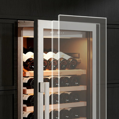 Ca'Lefort 24 inch 166-Bottle Wine Cooler Refrigerator Freestanding/Built-In Dual Zone 3-Color LED Lighting for Home, Bar & Office