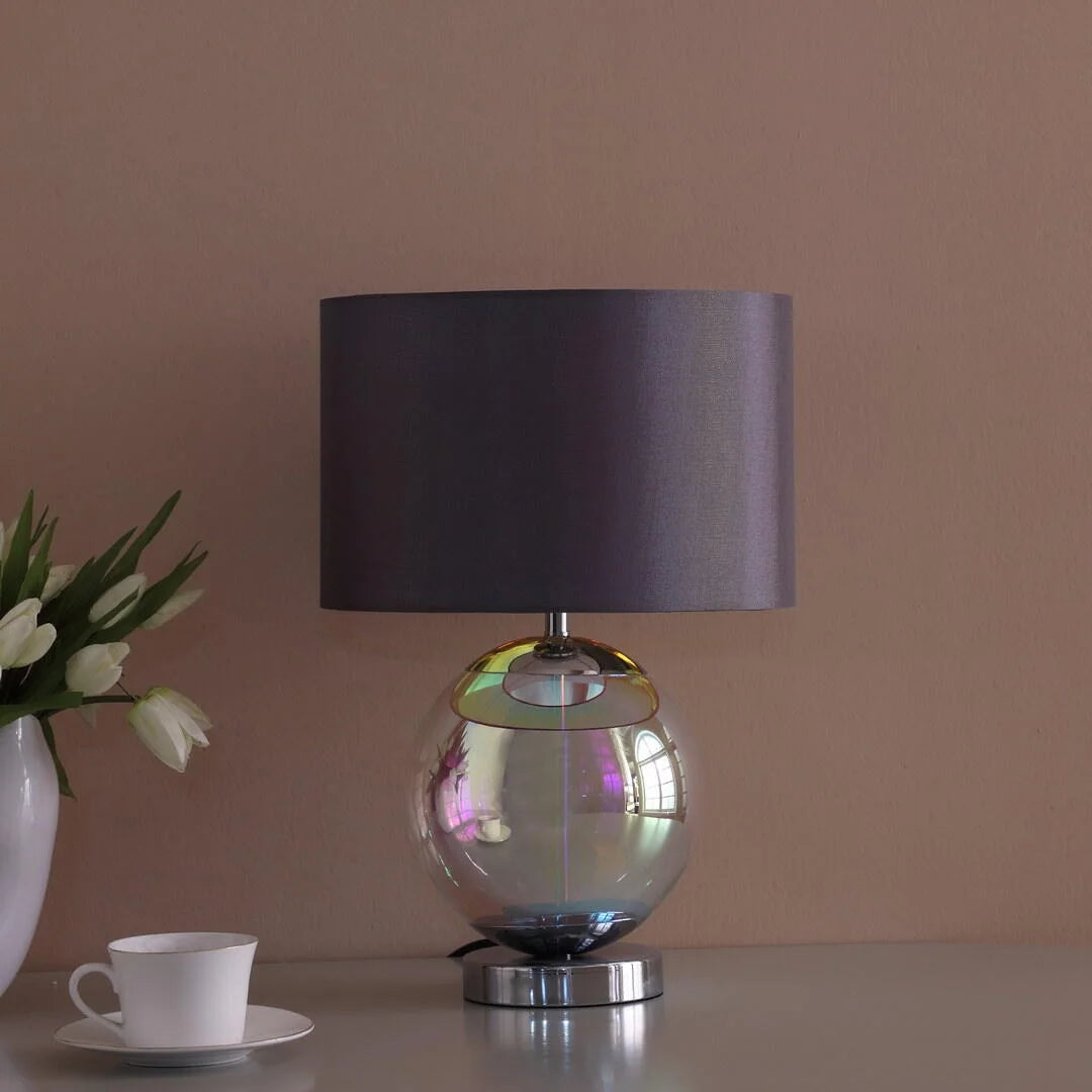 Lighting Fixtures 18.75-Inch Artie Orb Iridescent Chrome Table Lamp,Table Lamps