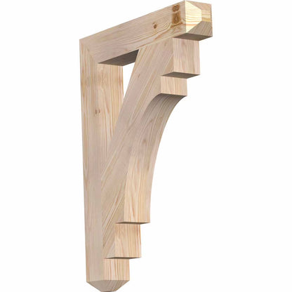 Ekena Millwork 3 1/2"W x 22"D x 30"H Merced Craftsman Smooth Bracket, Douglas Fir