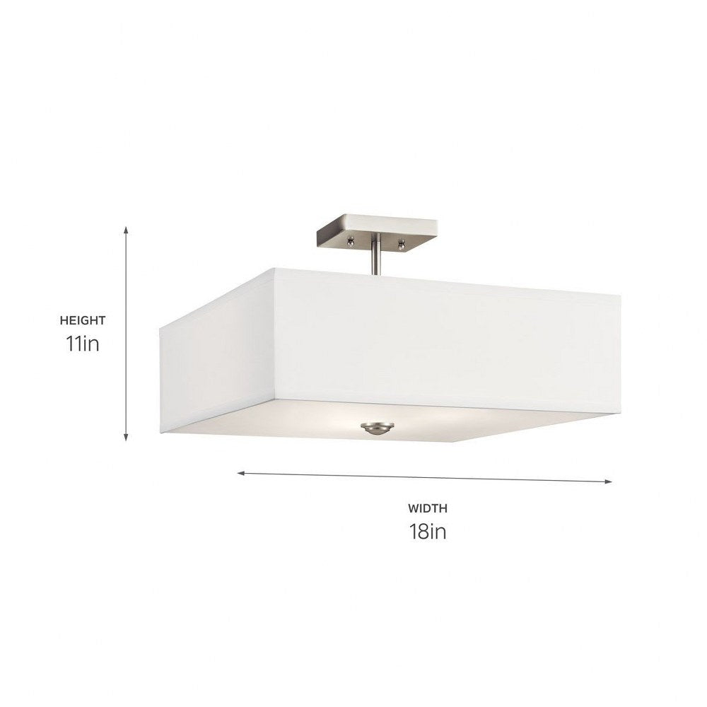 43693NBR-Kichler Lighting-Shailene - 3 Light Semi-Flush Mount - 18 inches wide-Natural Brass Finish