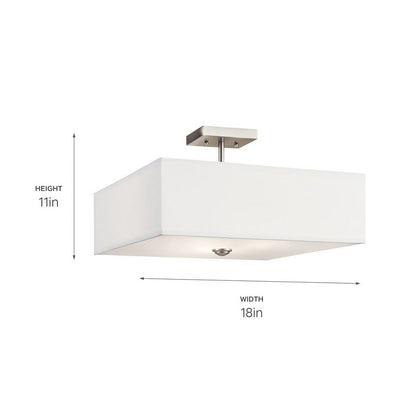 43693NBR-Kichler Lighting-Shailene - 3 Light Semi-Flush Mount - 18 inches wide-Natural Brass Finish
