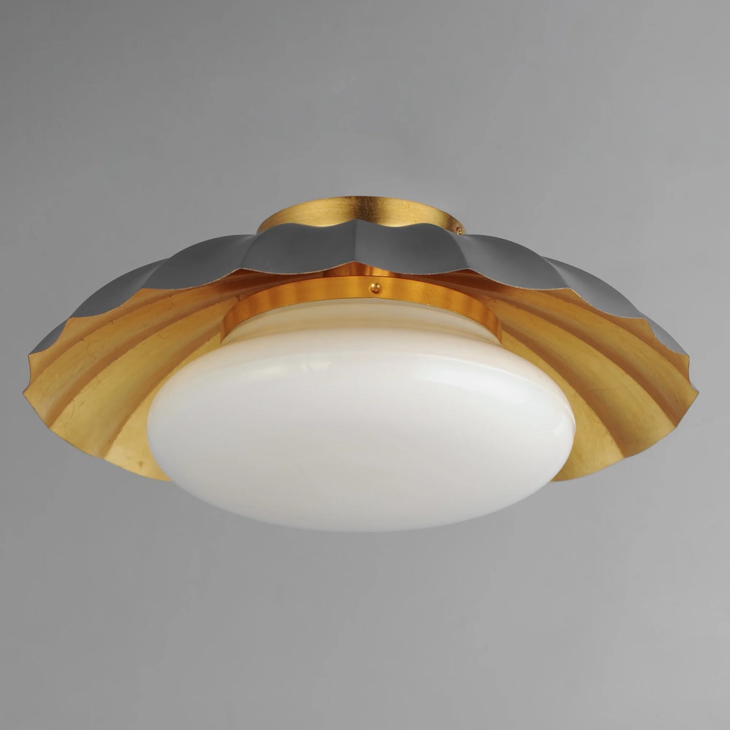 18059MWGL-Maxim Lighting-Primrose - 1 Light Flush Mount-6.75 Inches Tall and 16 Inches Wide-Matte White/Gold Leaf Finish