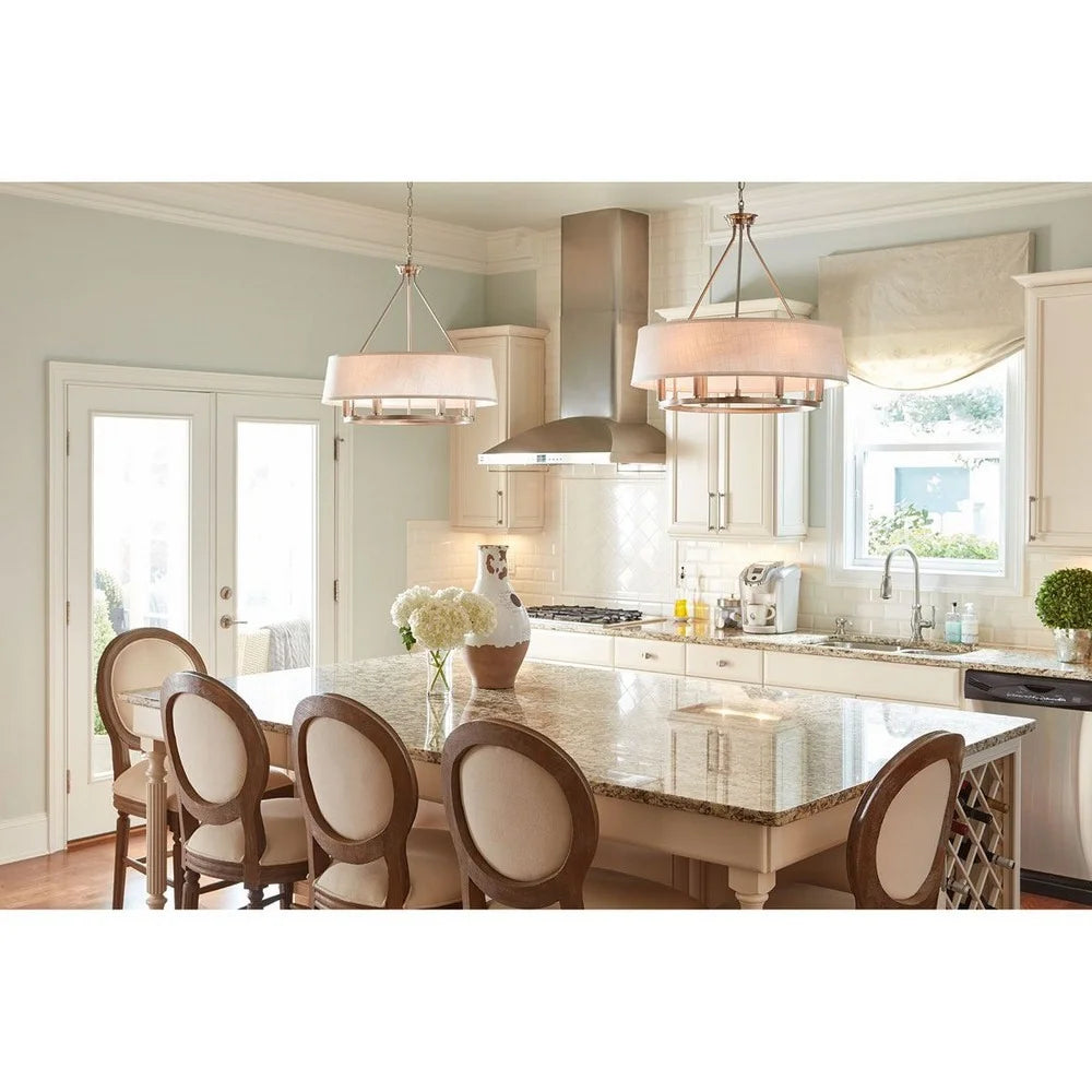 P4618-09-Progress Lighting-Cherish - Chandeliers Light - 6 Light in Coastal style - 24 Inches wide by 22.38 Inches high-Brushed Nickel Finish