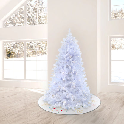 6.5 ft. Pre-Lit Artificial Millville Christmas Tree, White, 400 Warm White LED Lights, PowerConnect System, Includes Stand