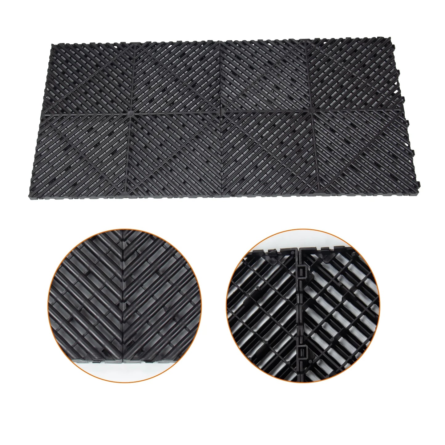 Garage Floor Tiles Interlocking 15.75x15.75 in 50pcs Garage Flooring Tiles Black