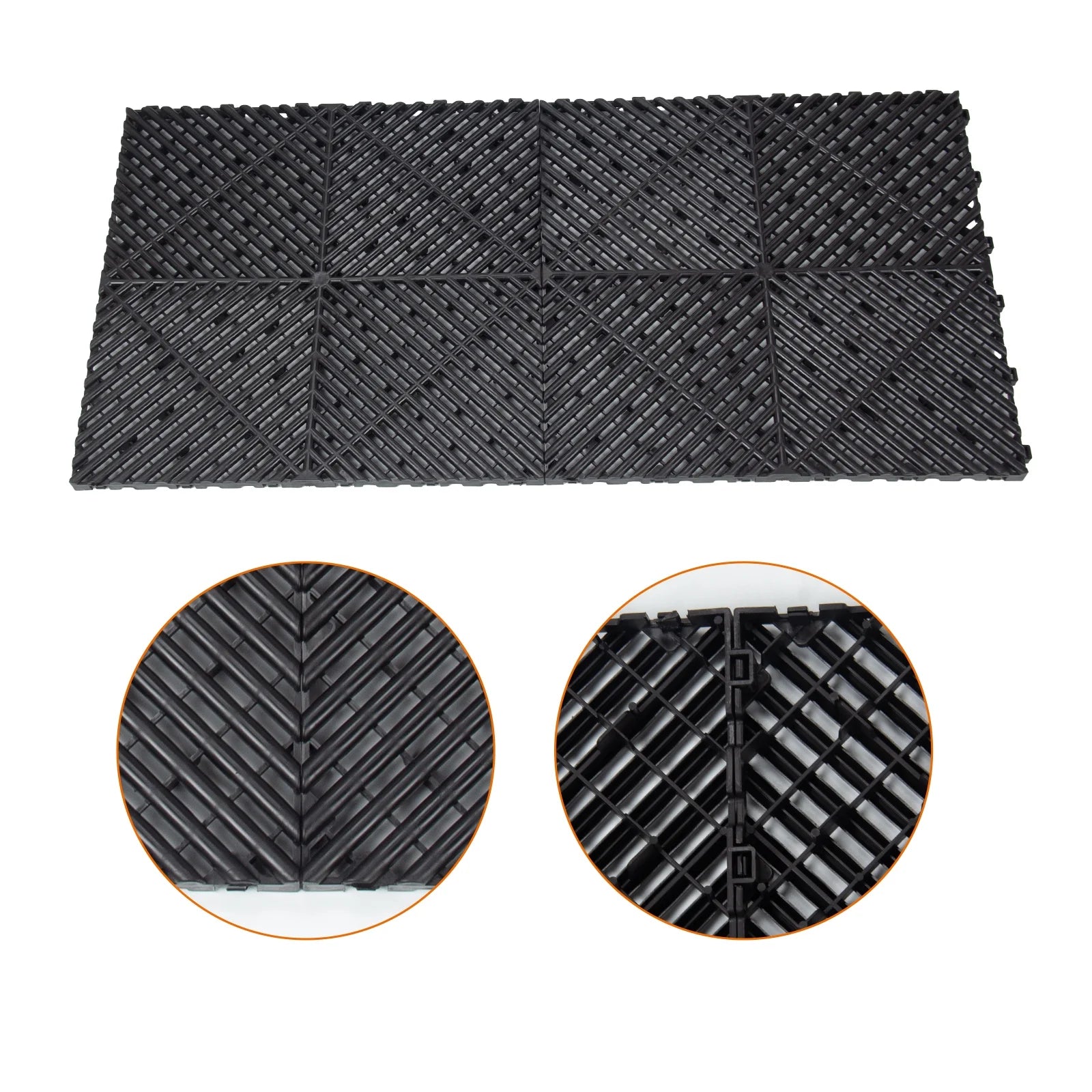 Garage Floor Tiles Interlocking 15.75x15.75 in 50pcs Garage Flooring Tiles Black