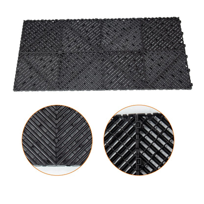 Garage Floor Tiles Interlocking 15.75x15.75 in 50pcs Garage Flooring Tiles Black