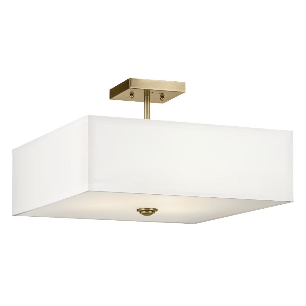 43693NBR-Kichler Lighting-Shailene - 3 Light Semi-Flush Mount - 18 inches wide-Natural Brass Finish