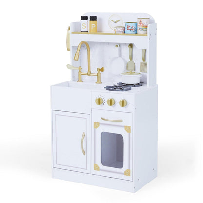 Teamson Kids Petite Versailles Classic Play Kitchen with Accessories. White