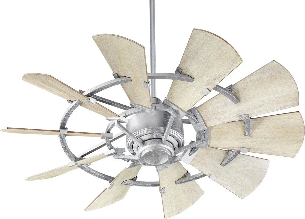 94410-86-Quorum Lighting-Windmill - 44 Inch Ceiling Fan-Oiled Bronze Finish-Weathered Oak Blade Color