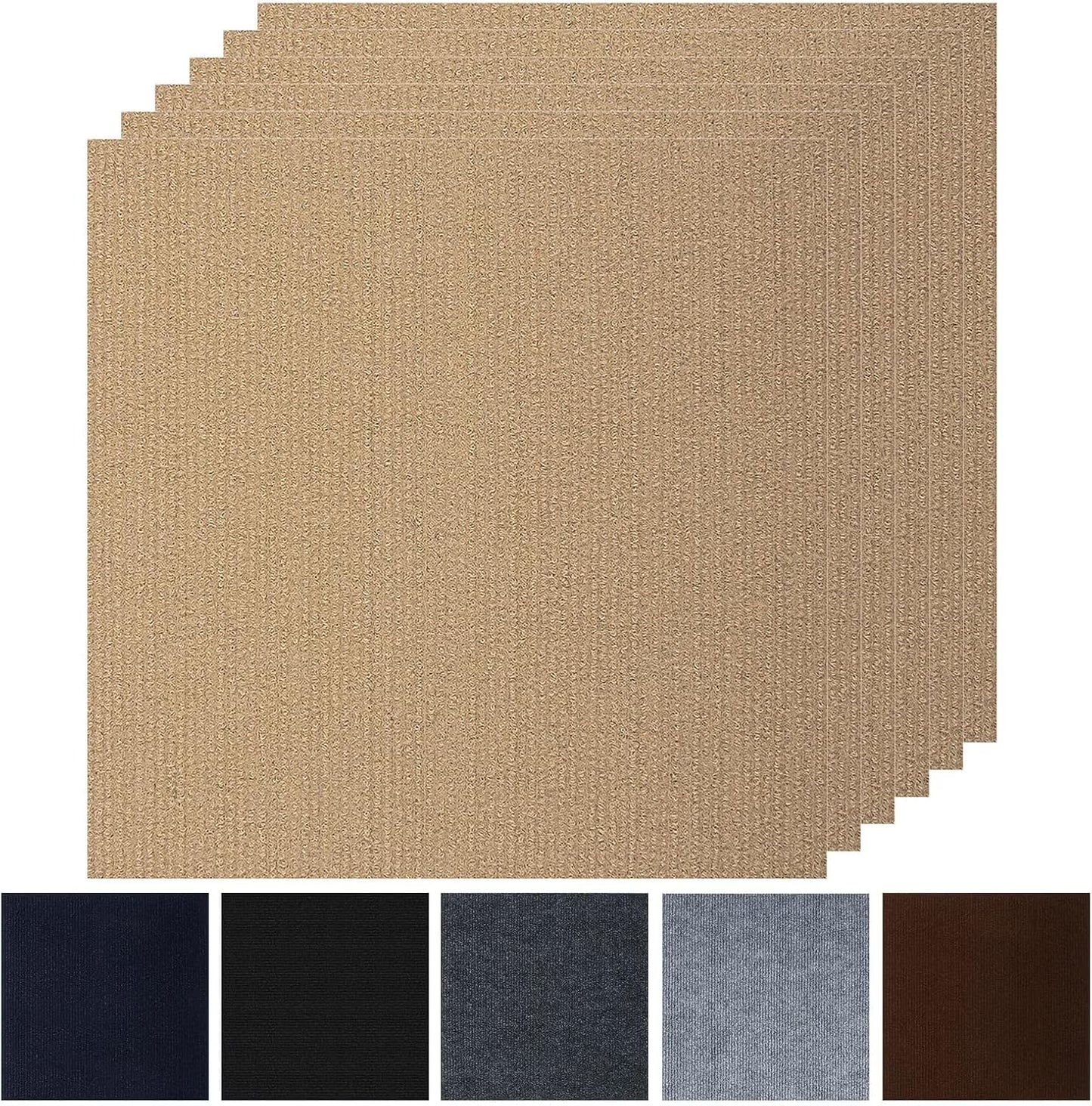 Peel and Stick Carpet Squares 24" x 24", Self Adhesive Non-Slip Carpet Tiles, Peel and Stick Soft Padded Carpet Tiles for Kitchen Bedrooms Indoor Outdoor(10 Tiles/40 sq ft)
