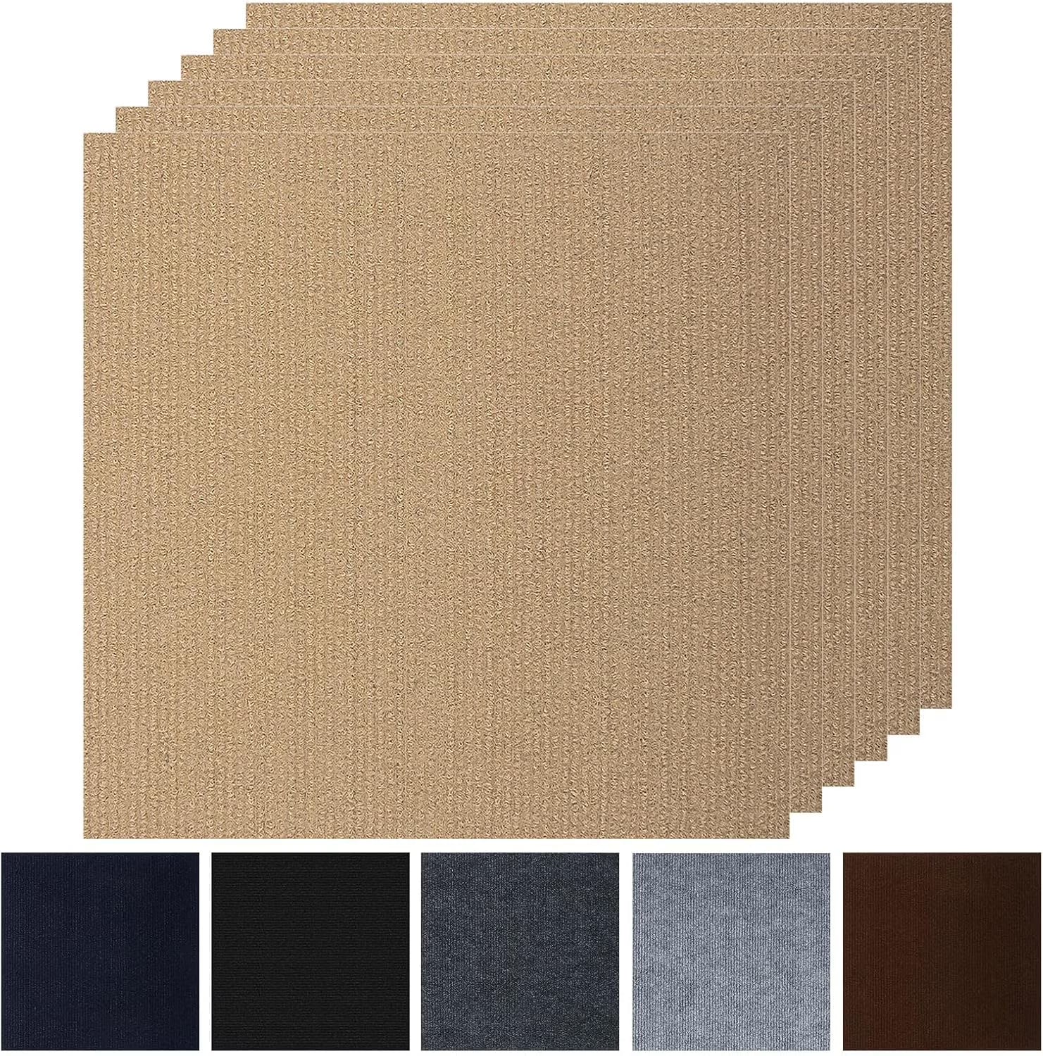 Peel and Stick Carpet Squares 24" x 24", Self Adhesive Non-Slip Carpet Tiles, Peel and Stick Soft Padded Carpet Tiles for Kitchen Bedrooms Indoor Outdoor(10 Tiles/40 sq ft)