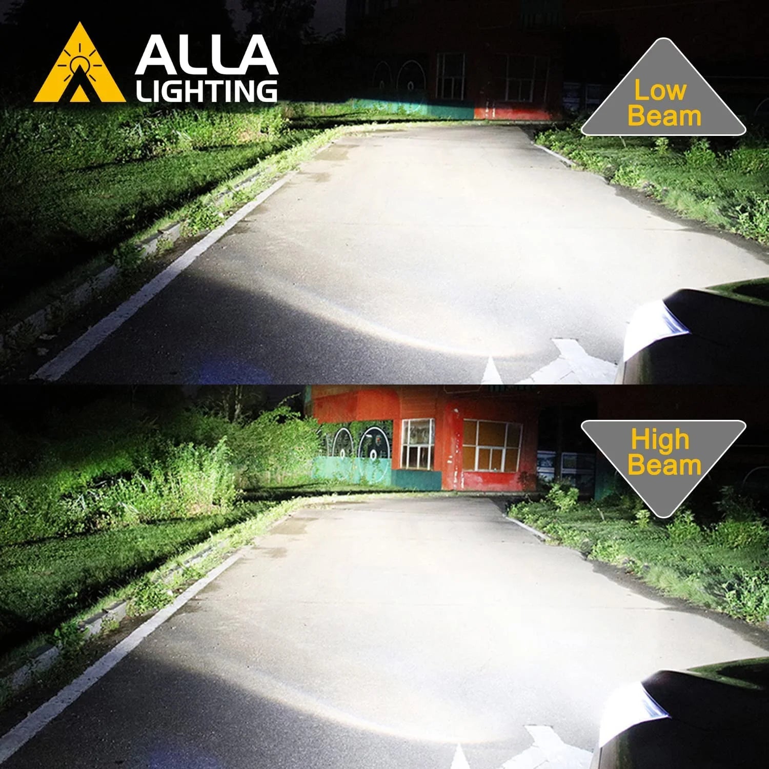 Alla Lighting 9006(HB4) 9005(HB3_ LED Headlights Bulbs Combo High Beam, Low Beam Replacement, 6000K-6500K Xenon White Xtreme Super Bright Conversion Kits