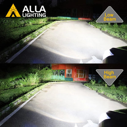 Alla Lighting 9006(HB4) 9005(HB3_ LED Headlights Bulbs Combo High Beam, Low Beam Replacement, 6000K-6500K Xenon White Xtreme Super Bright Conversion Kits