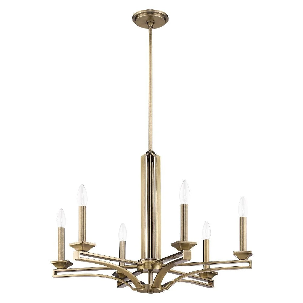 Livex Lighting Trumbull 6 Light Chandelier in Antique Brass
